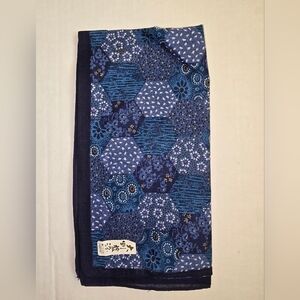 Vintage Japanese indigo-dyed cloth Blue Hexagon Pattern Cotton Handkerchief